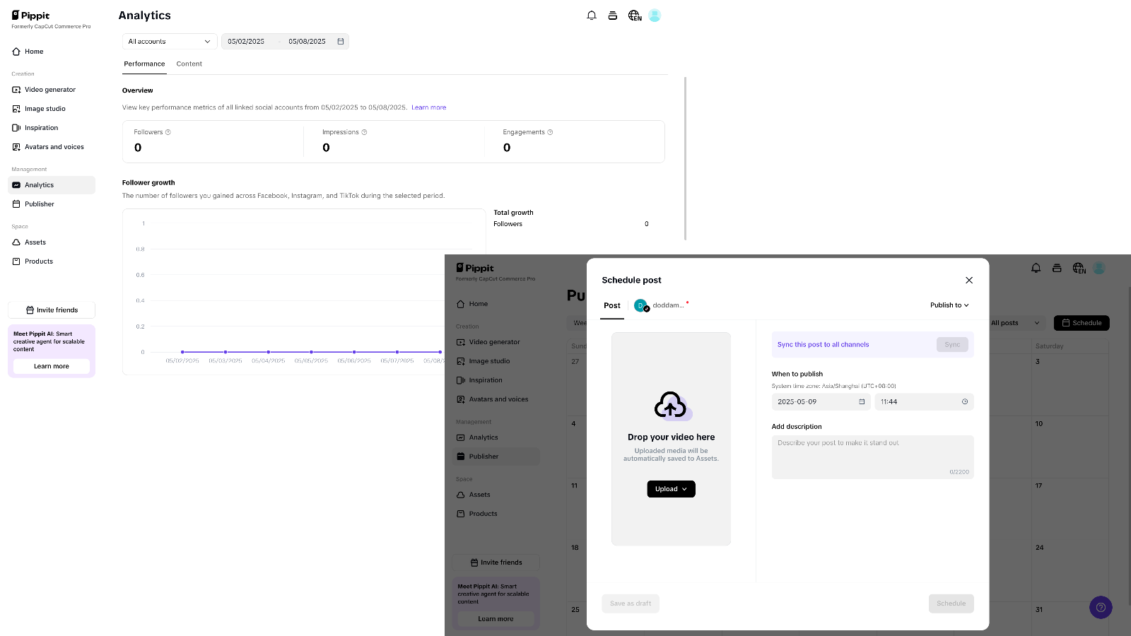 Analytics and auto publishing
