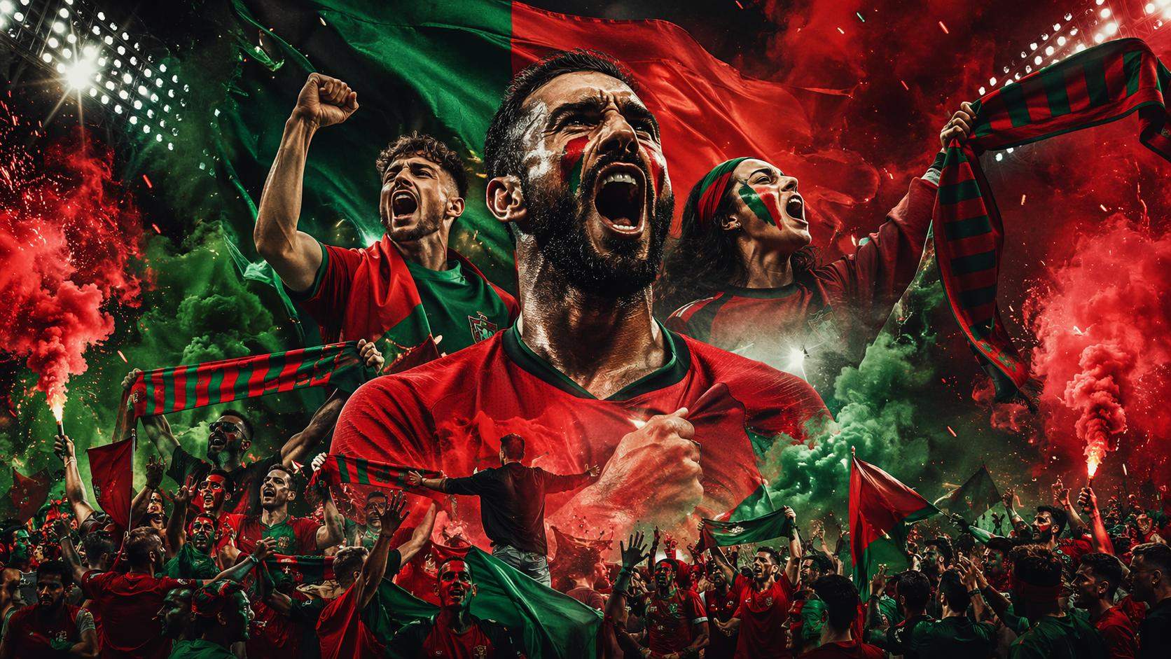 Portugal fans red green viral football poster hero