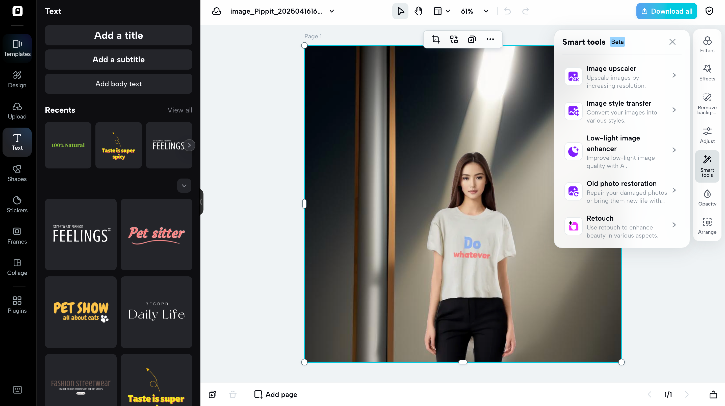 editing product image Pippit