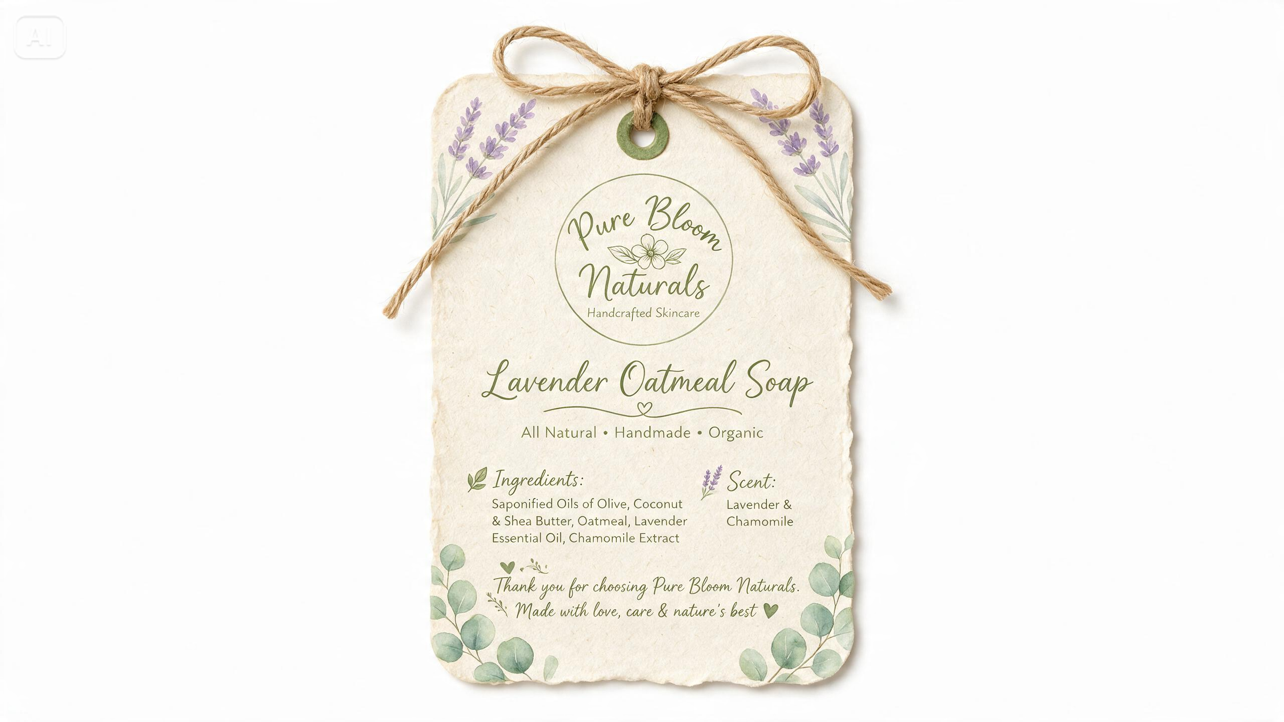 Prompt for a handmade skincare gift tag