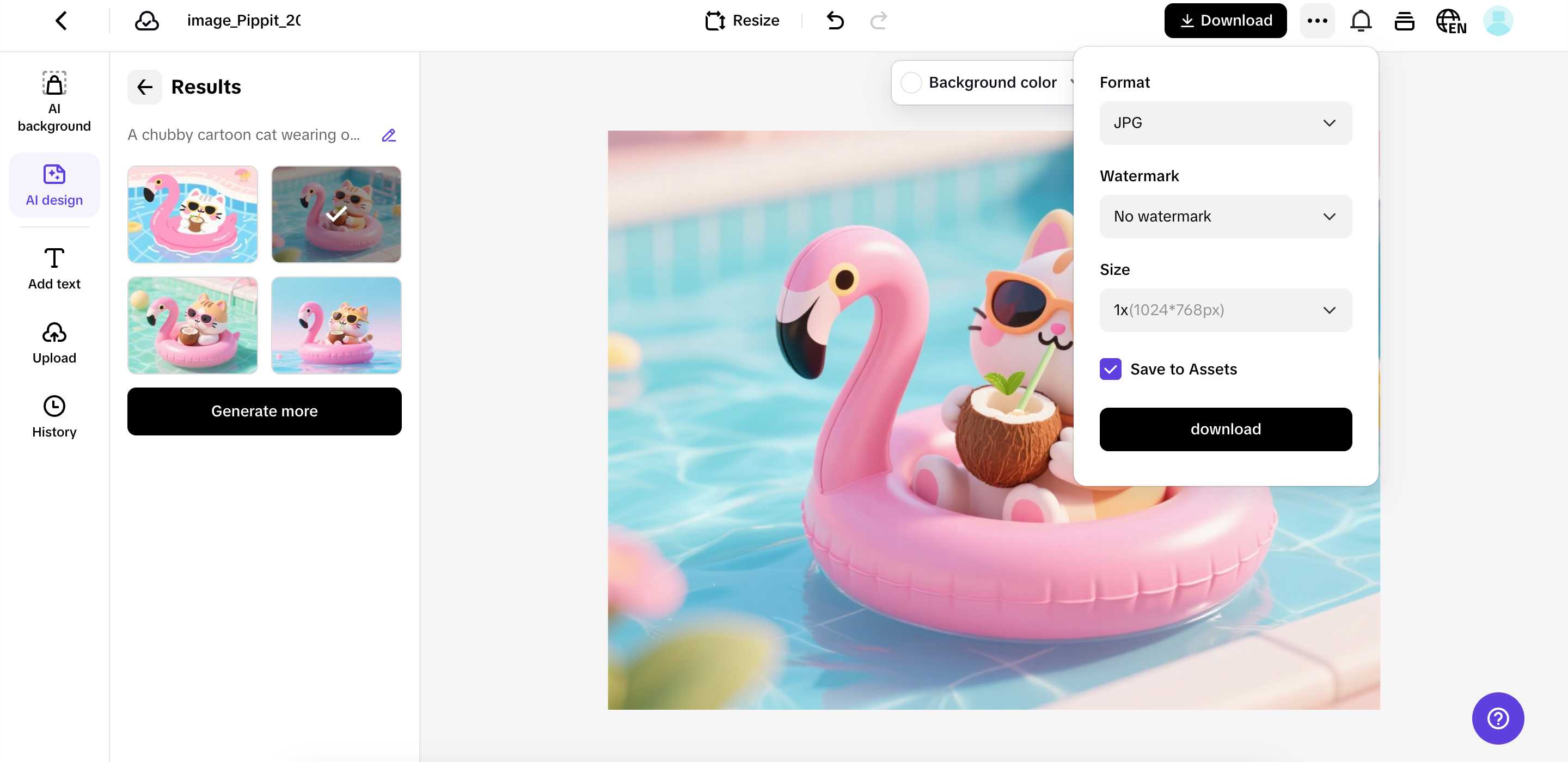 Access AI design and generate