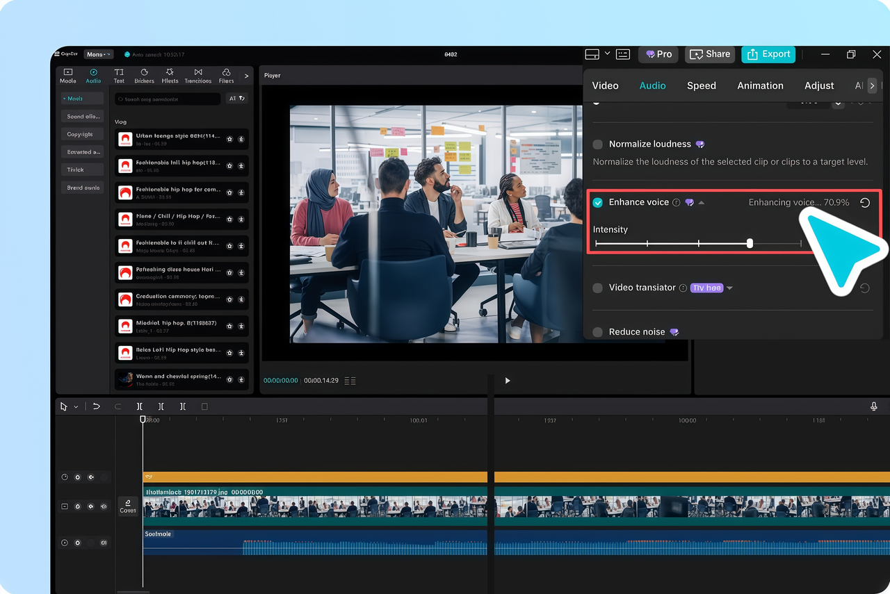 Tingkatkan Audio dan Edit dengan CapCut