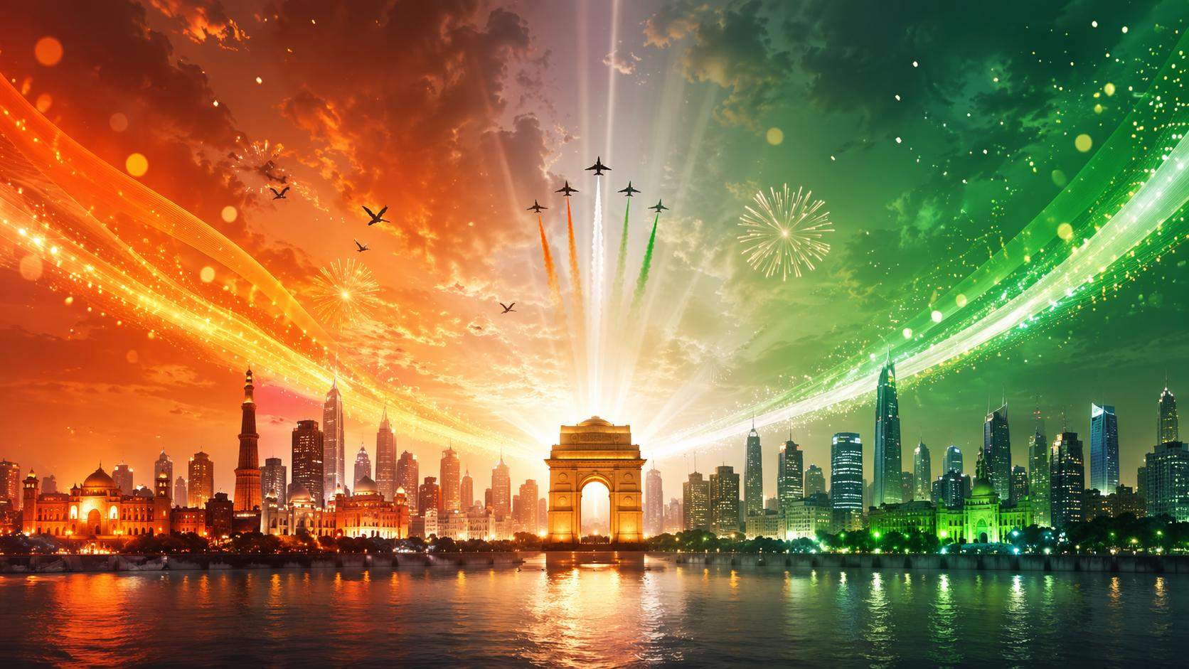 Dreamina 15 agosto Independence Day richiede la scheda 3: tributo allo skyline della città