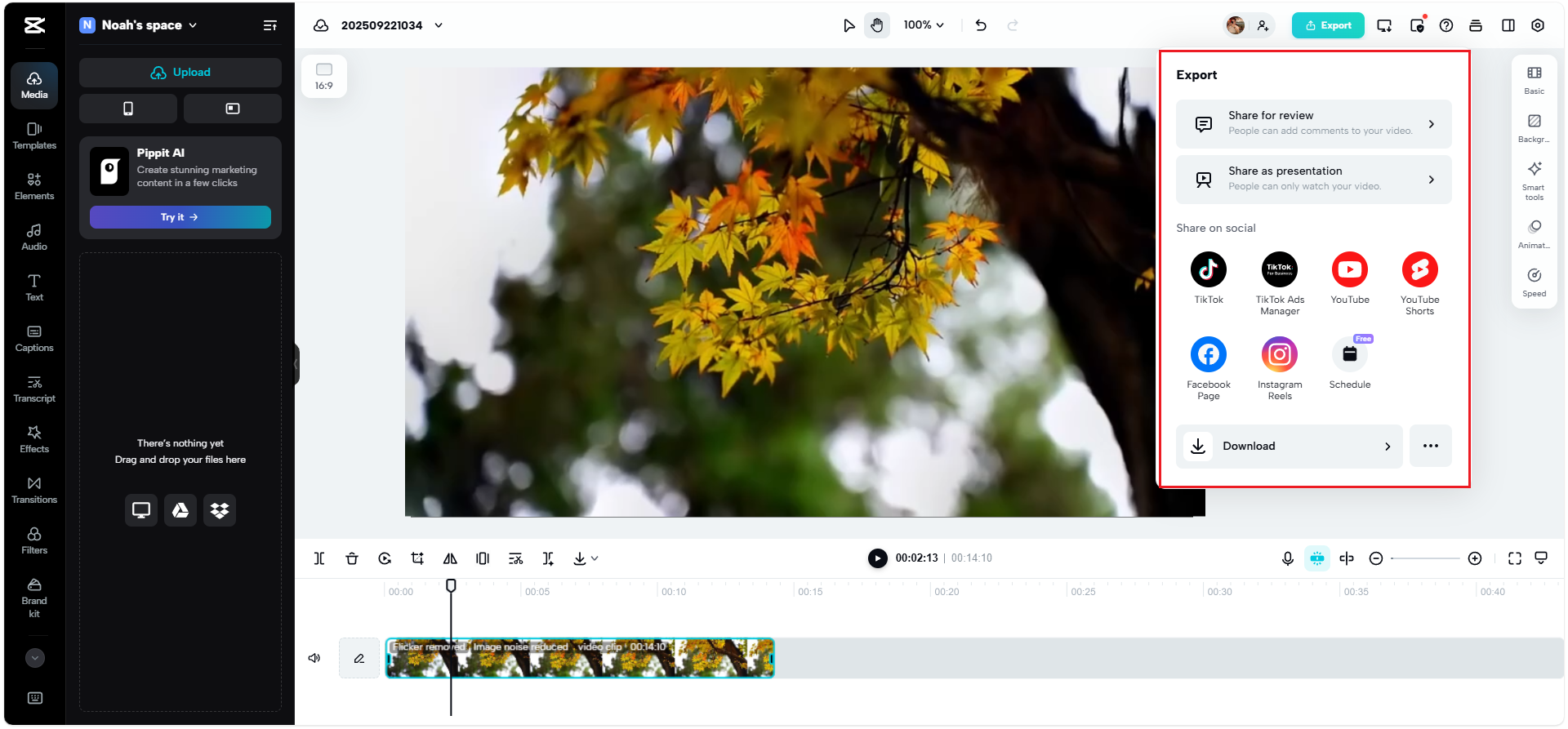 Export your enhanced video