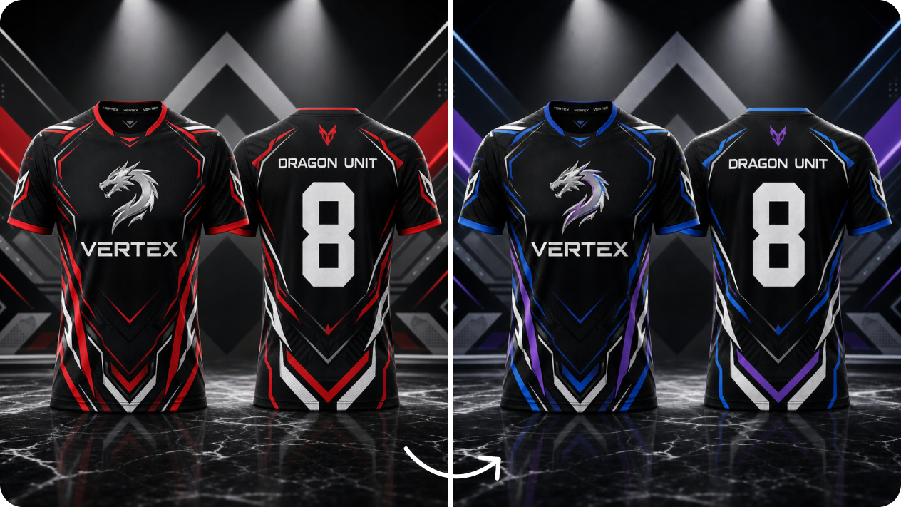 Transform a reference photo into a new jersey design