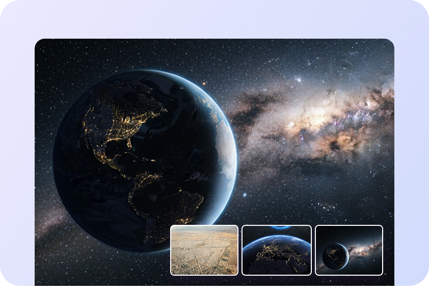 1. Cinematic zoom from ground to space