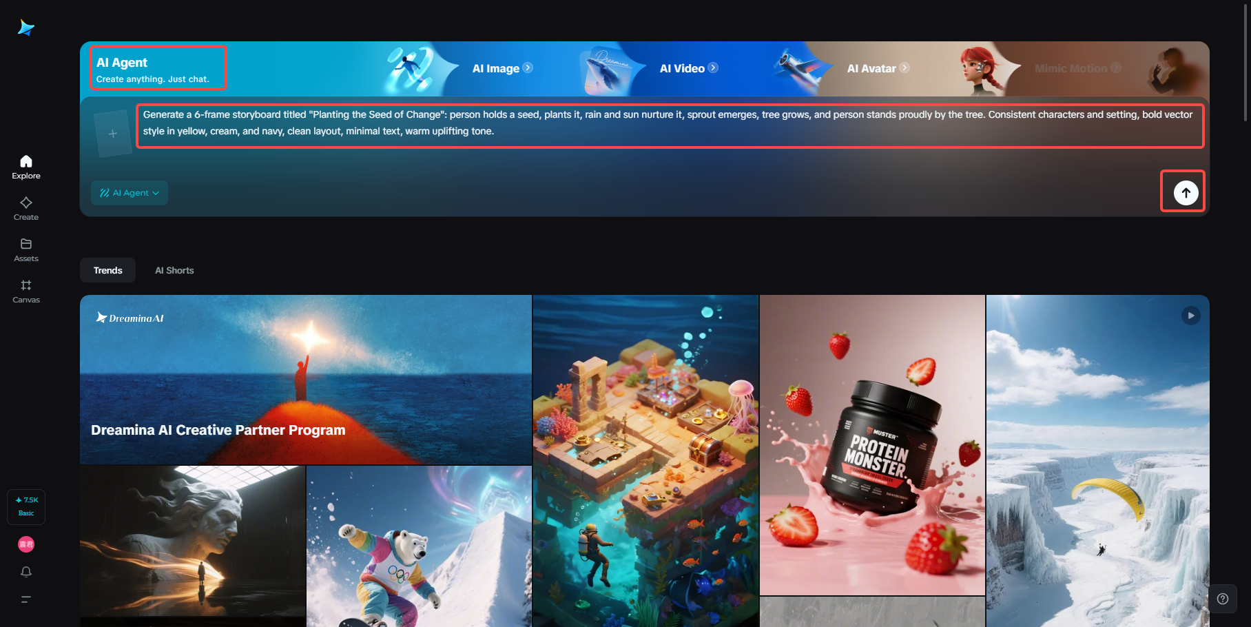 Navigate to the AI agent