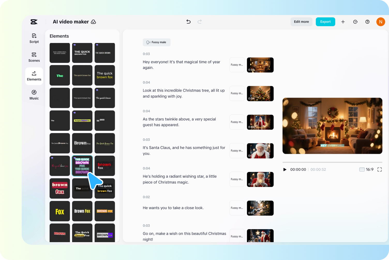 Fine-tune your generated AI Santa videos