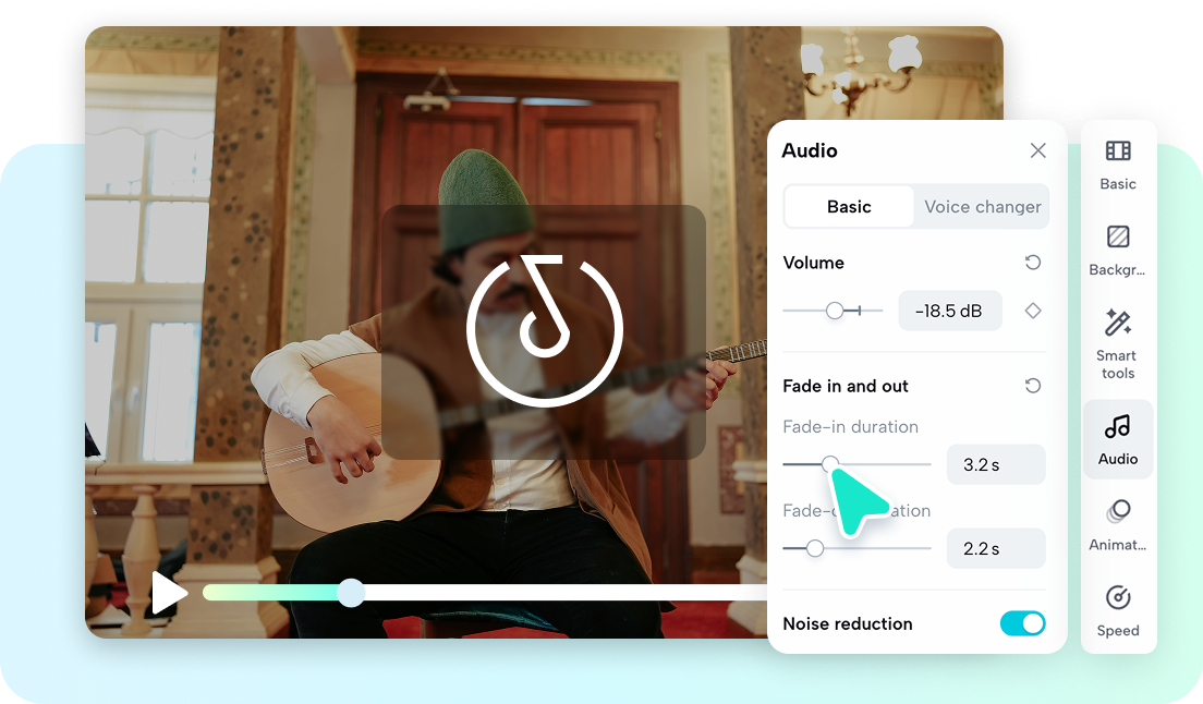 เครื่องมือตัดแต่งเสียงเรียกเข้าใน Pippit