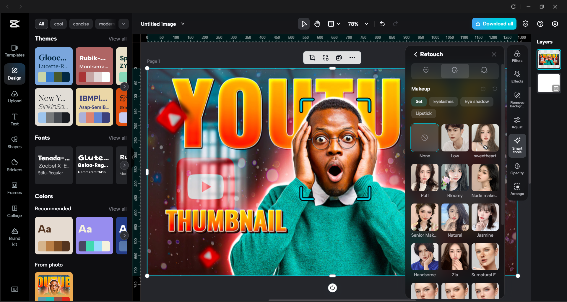 Interface of the CapCut desktop video editor - an easy way to resize YouTube thumbnails