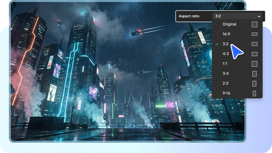 Different photo aspect ratios for image background generation