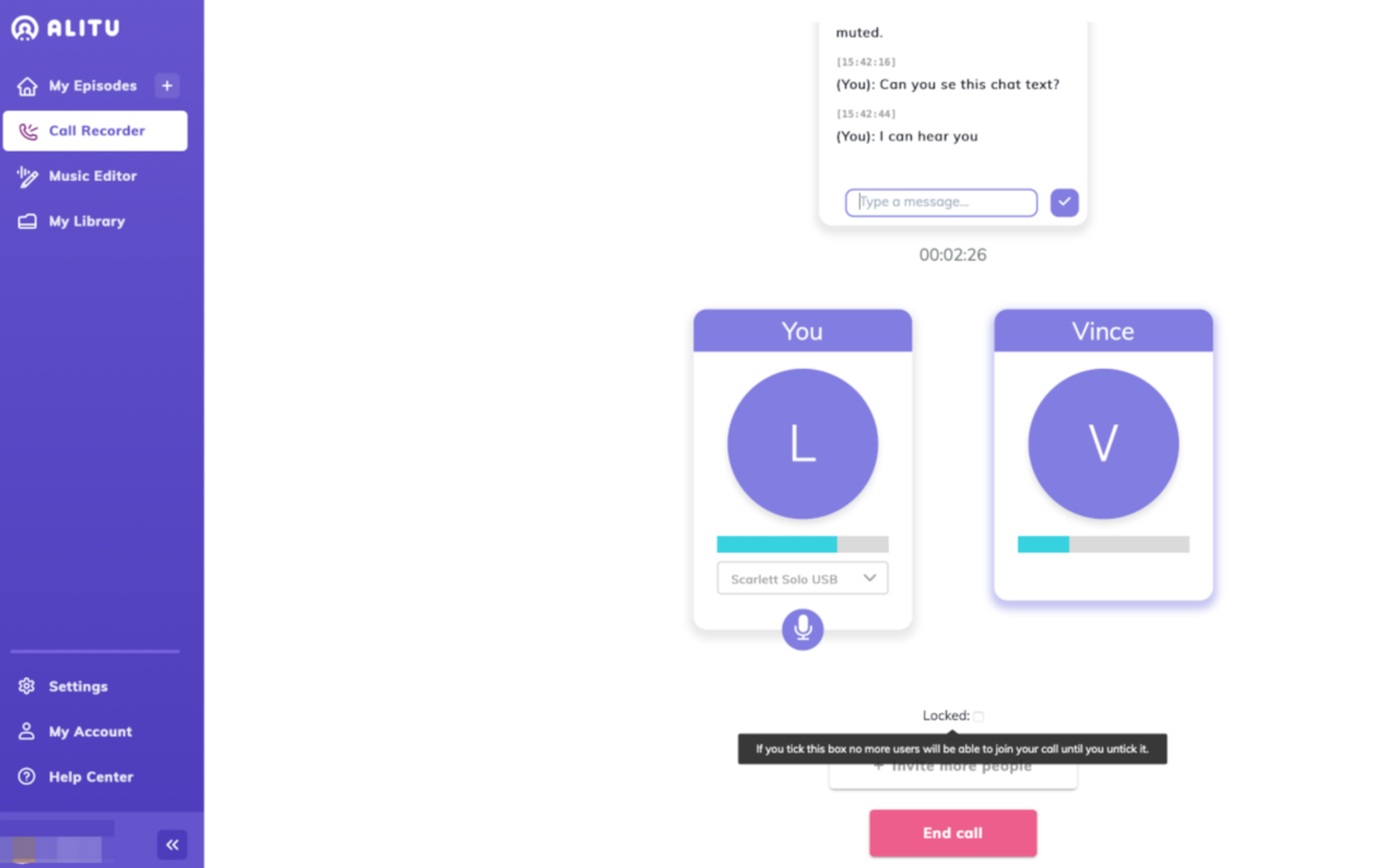 Η διεπαφή του Alitu - ένα αξιόπιστο podcast συσκευή εγγραφής φωνής