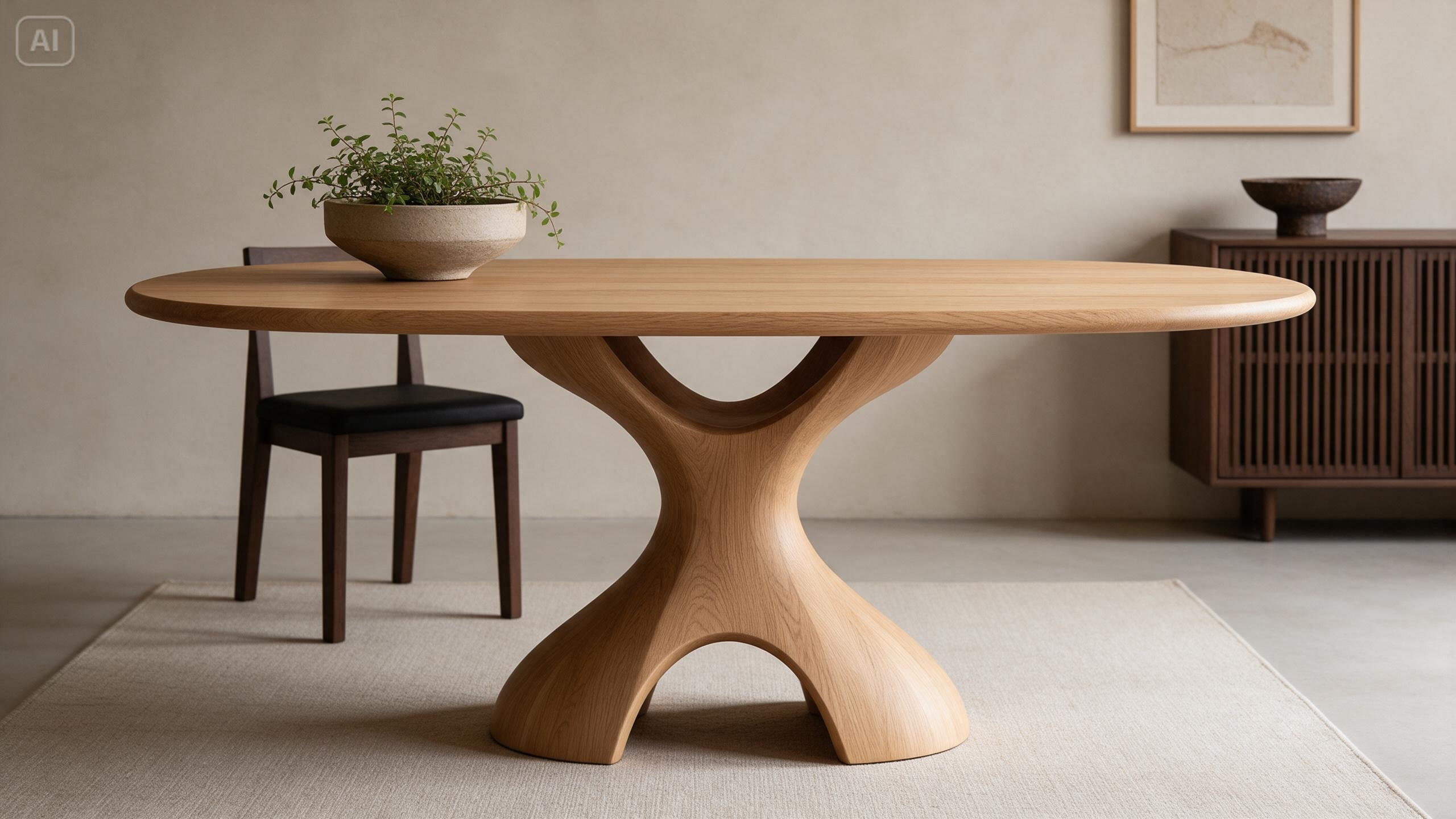 Prompt for a minimalist dining table