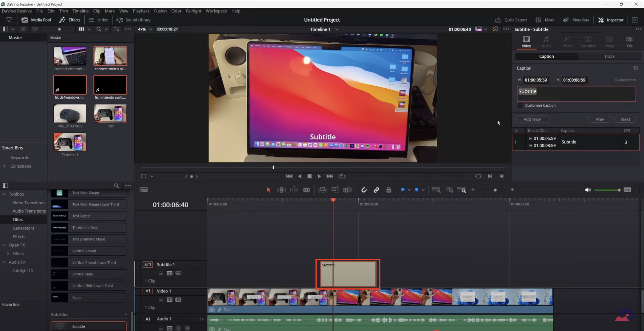 Add text to the timeline