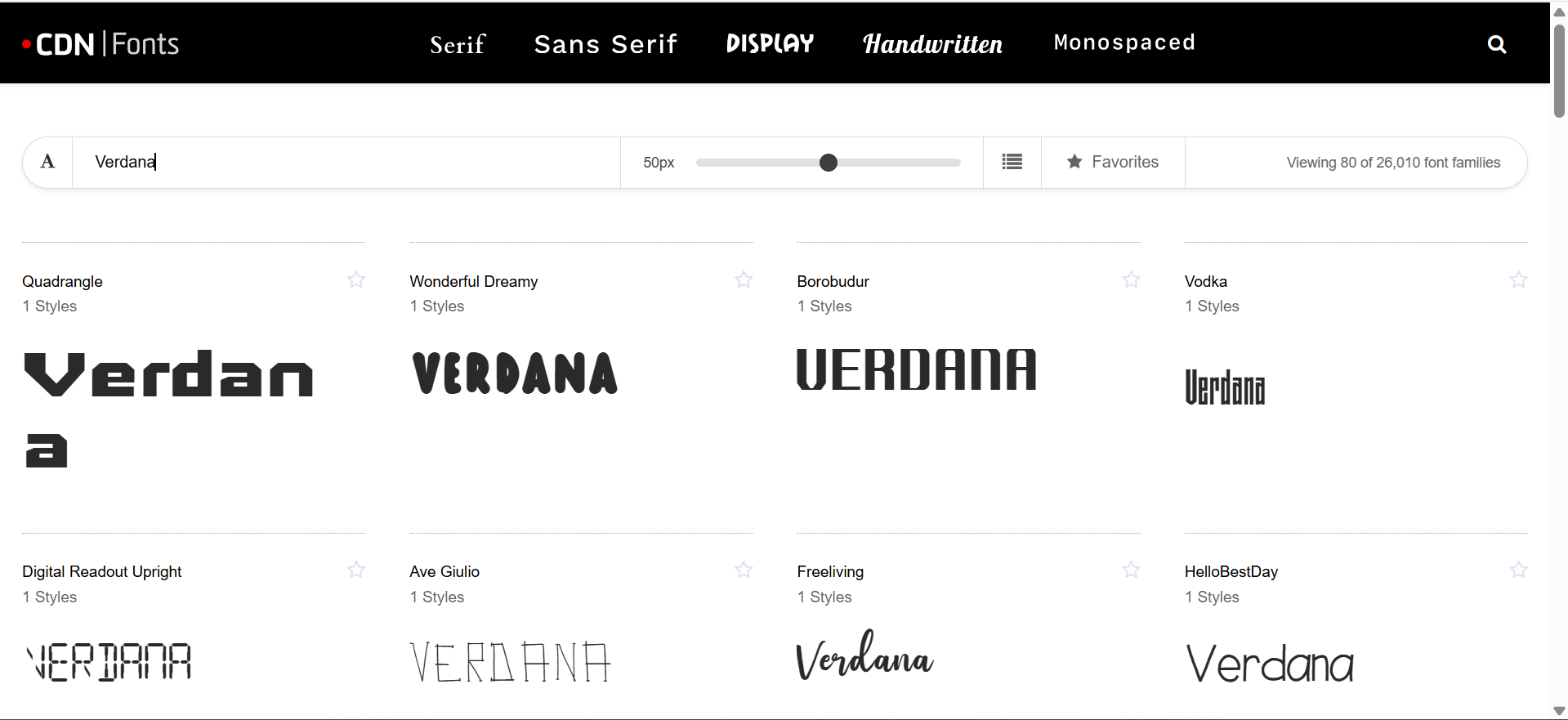 CDNFonts - an ideal platform to get Verdana fonts