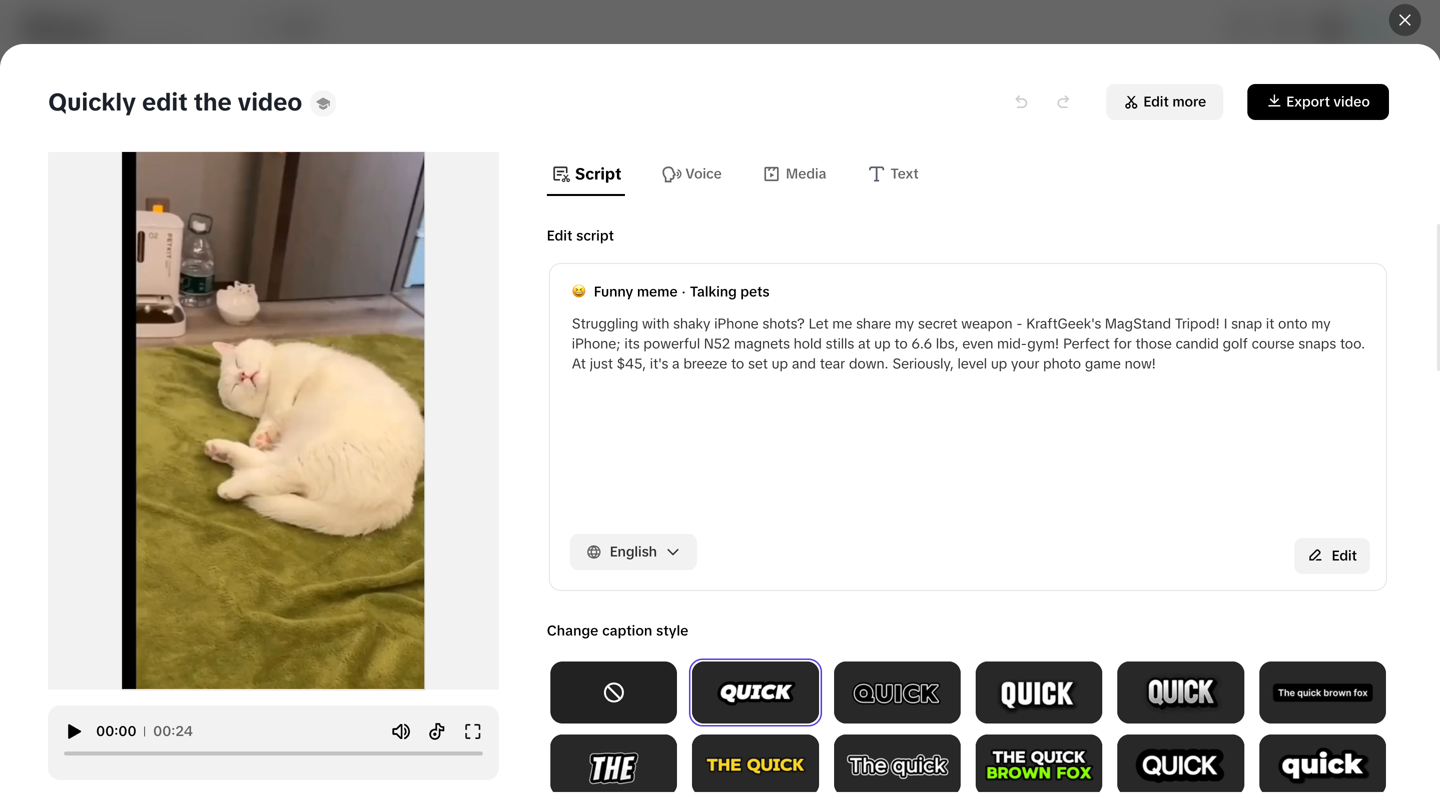 Edit and refine your video