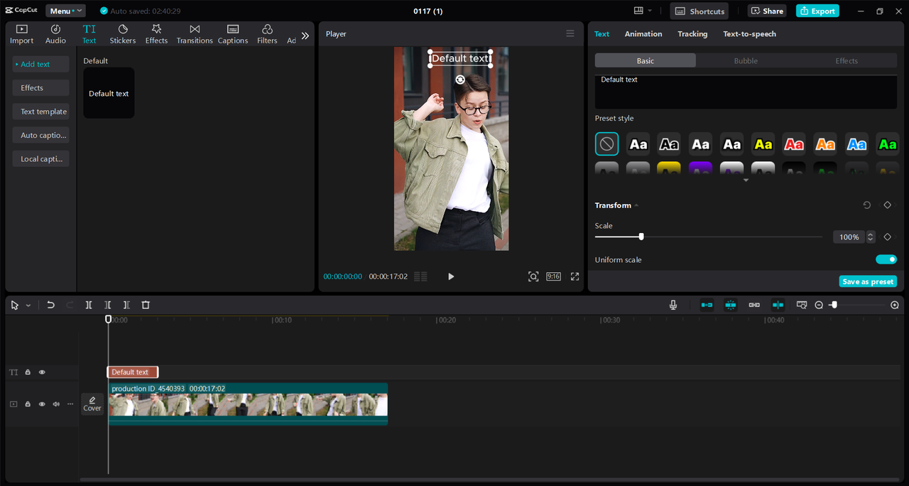 Interface of the CapCut desktop video editor - the perfect way to make YouTube Shorts