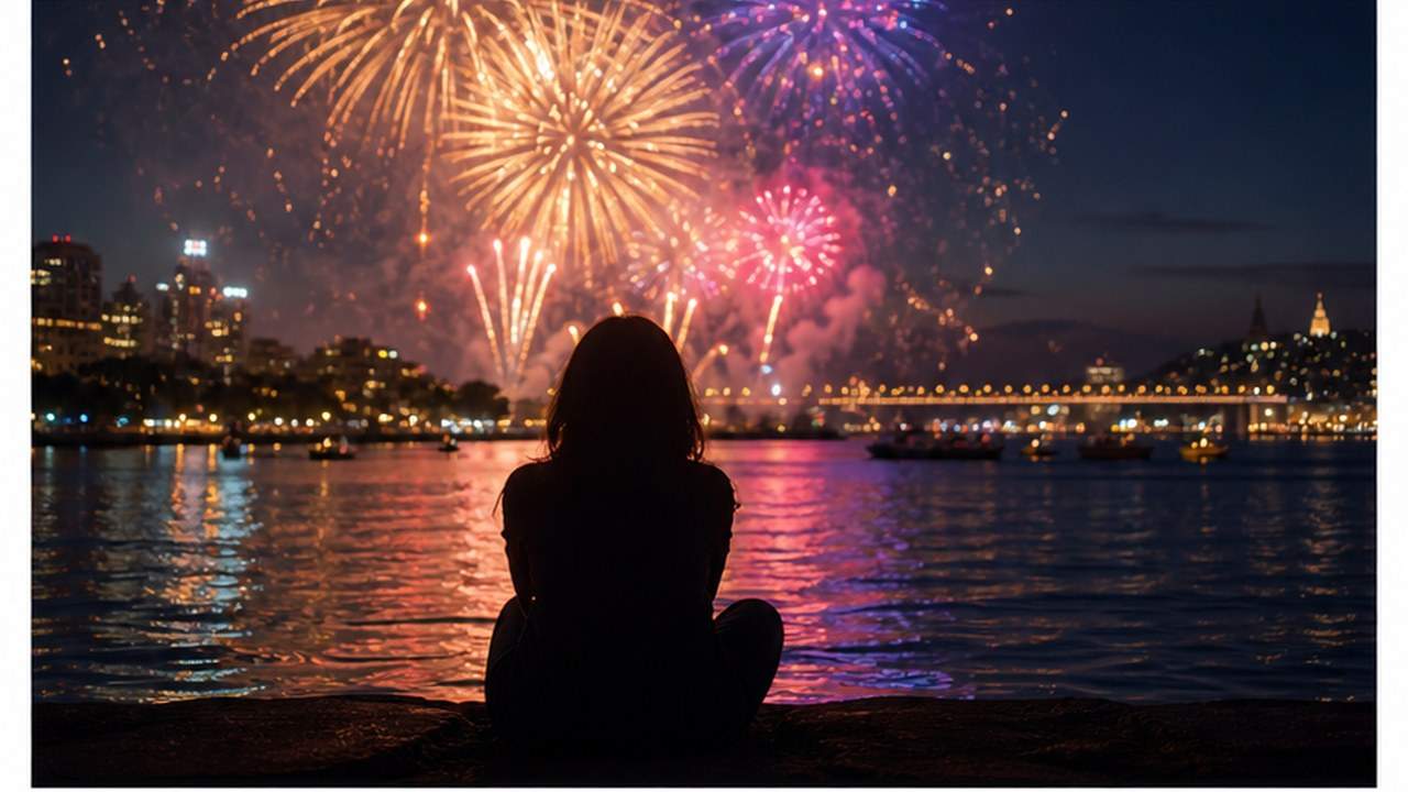AI Fireworks Watching Video Generator prompt result 2