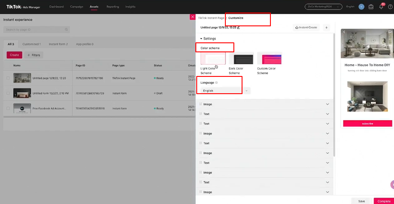Customizing TikTok form