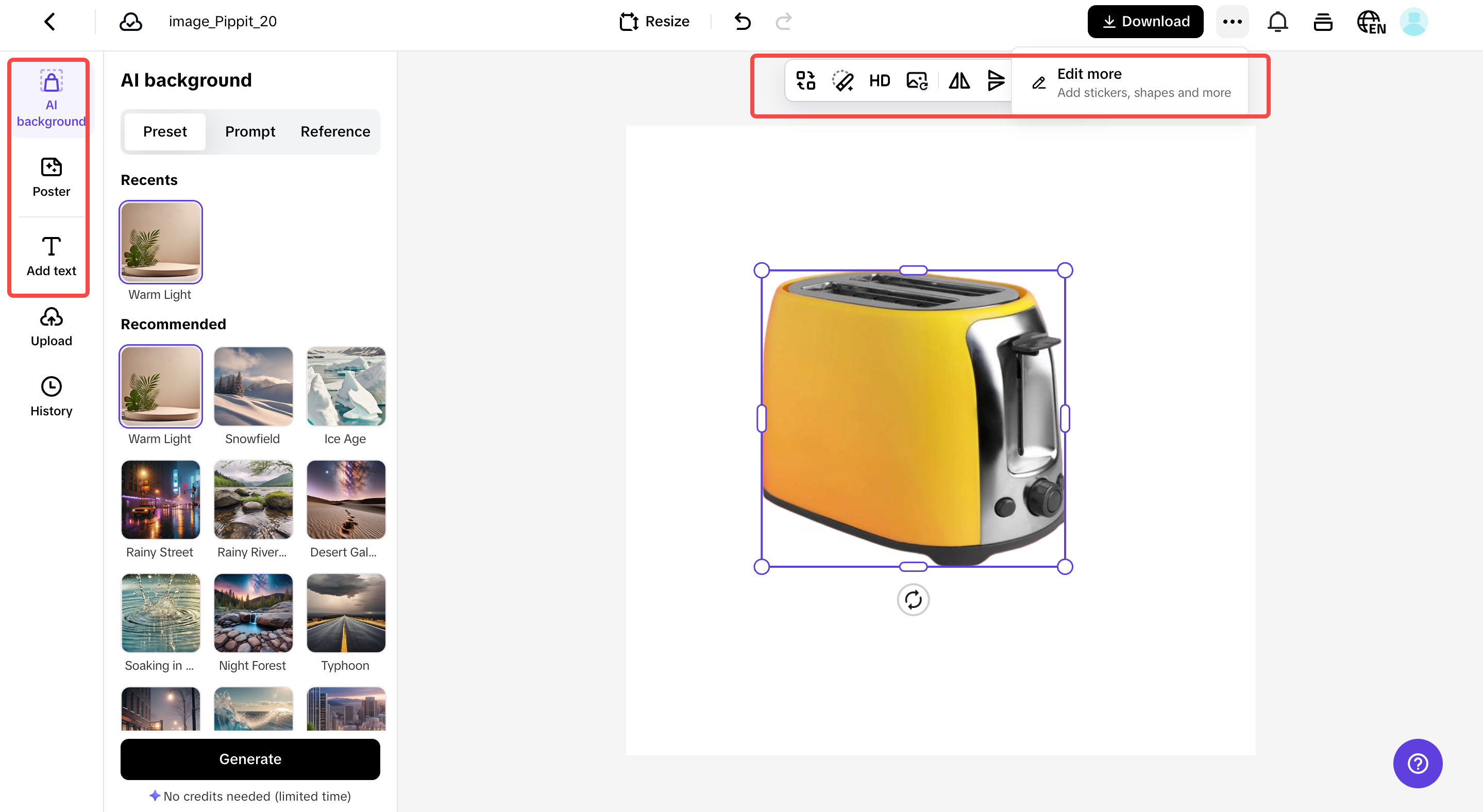 Editing your images