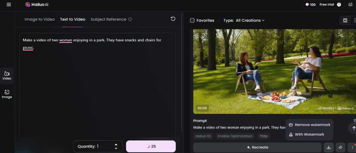 Download the generated video