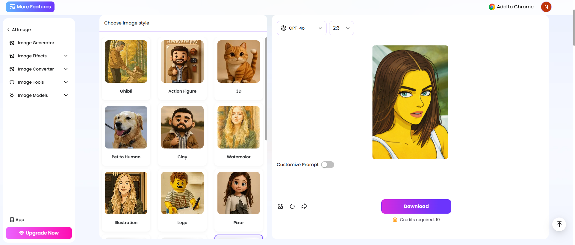 Convert photo to Simpsons with EaseMate AI