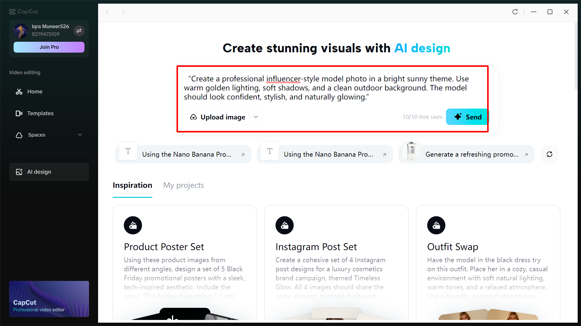 Converting text to an image in CapCut
