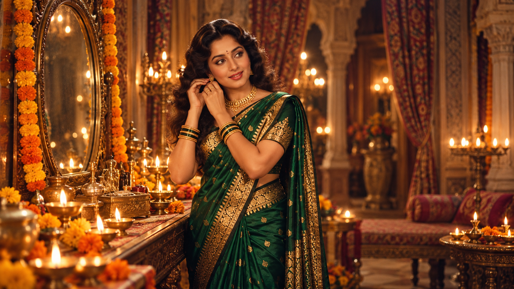 Invitations rétro de Bollywood Diwali : portrait miroir des années 80
