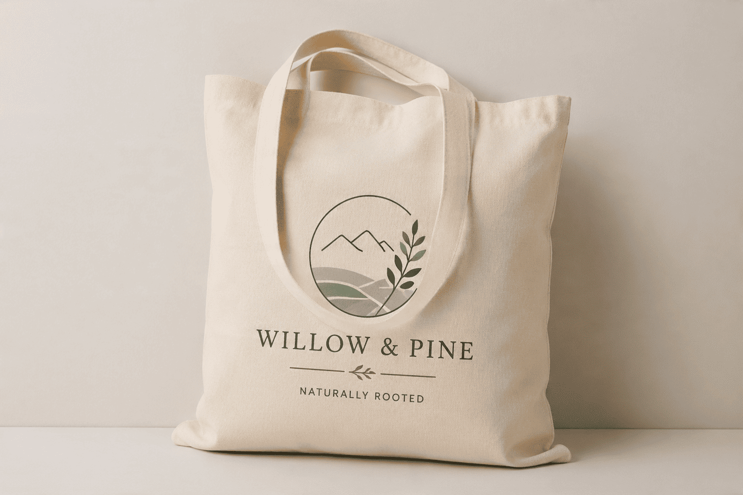 Logo mockup on a canvas tote bag