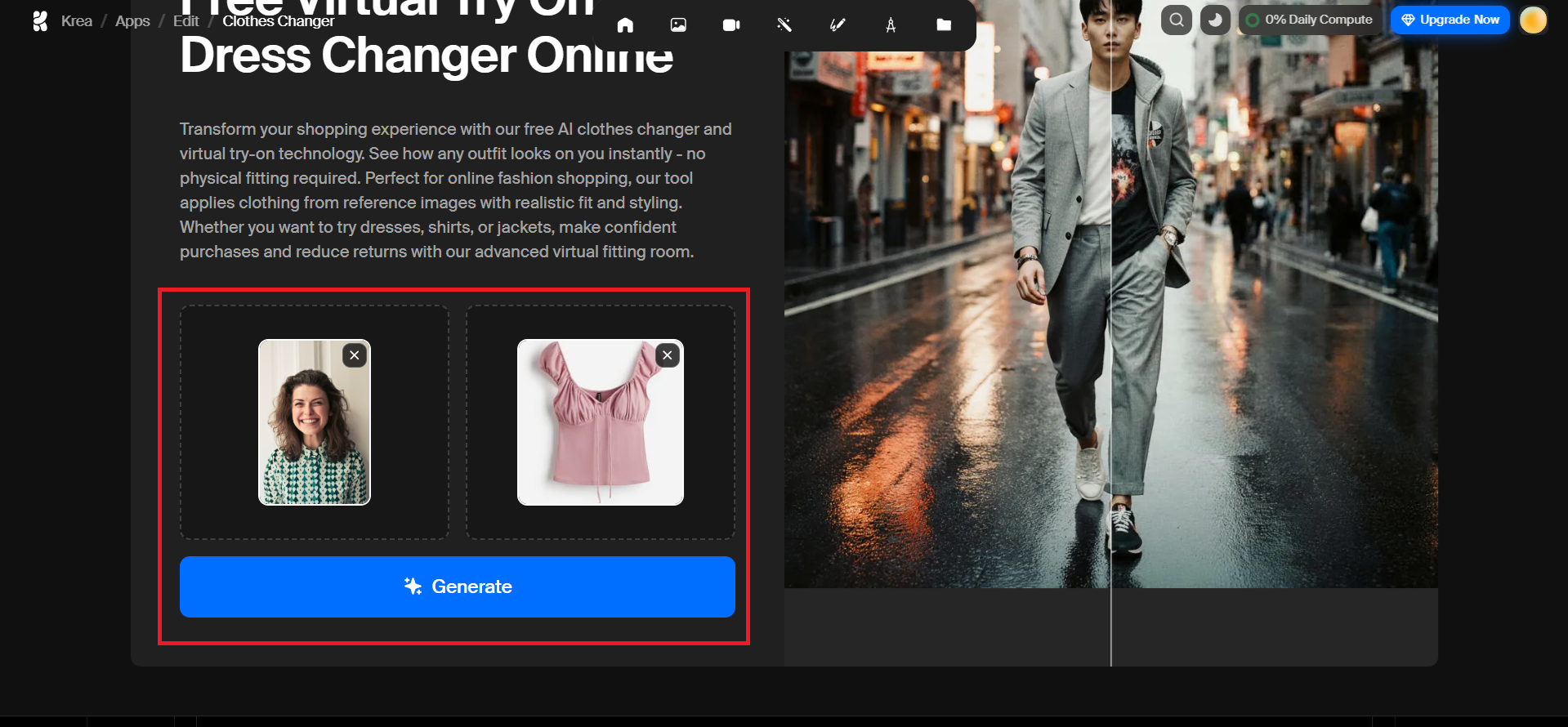 Generate the virtual try-on