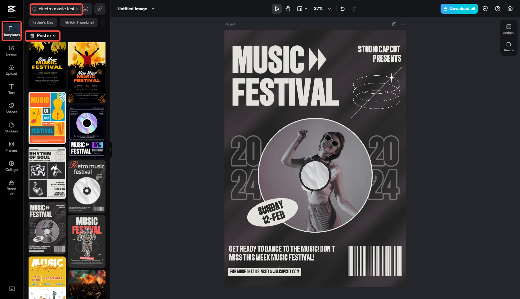 音楽ポスターのテンプレートを見つける