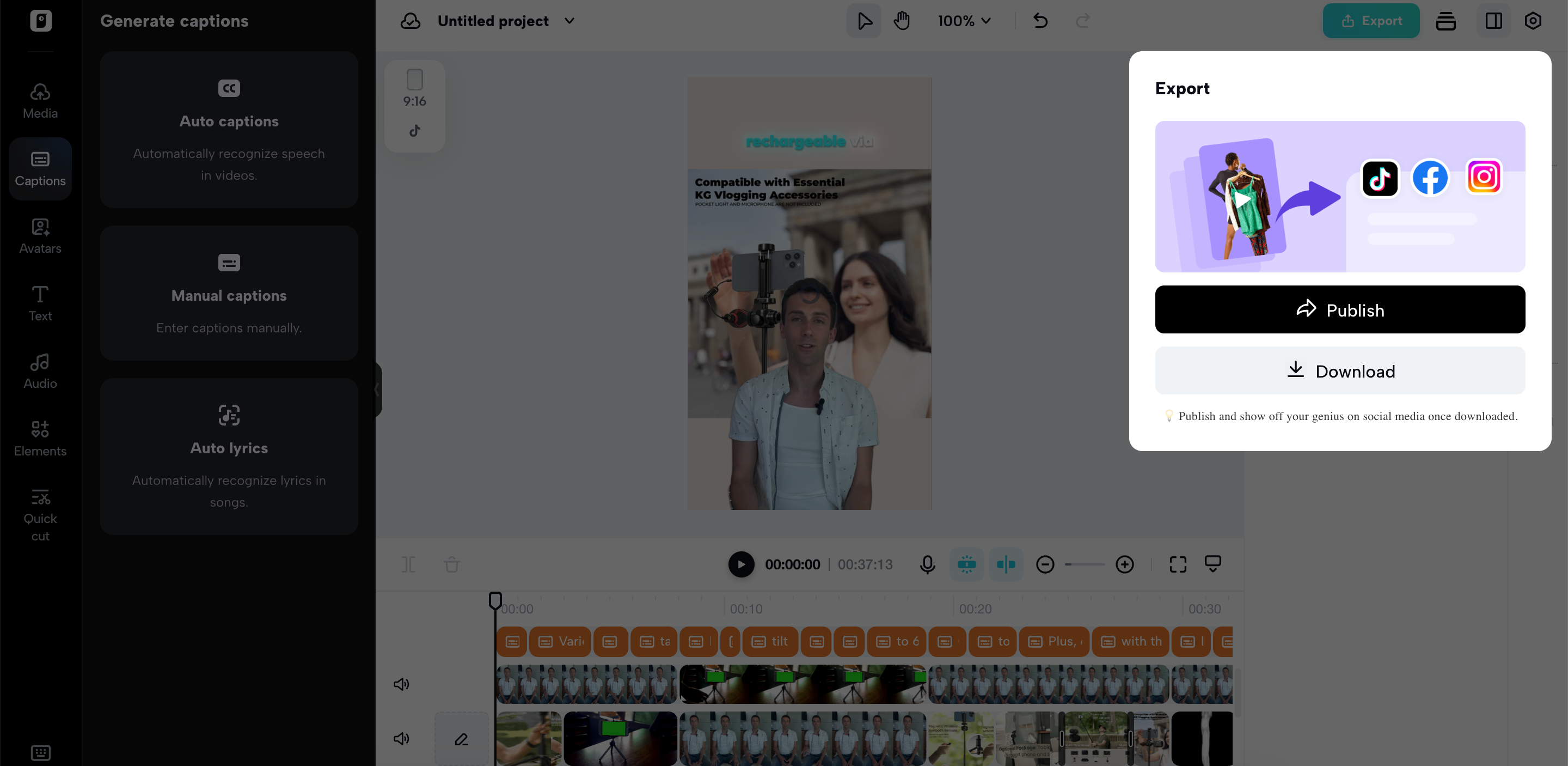 Select and fine-tune your video