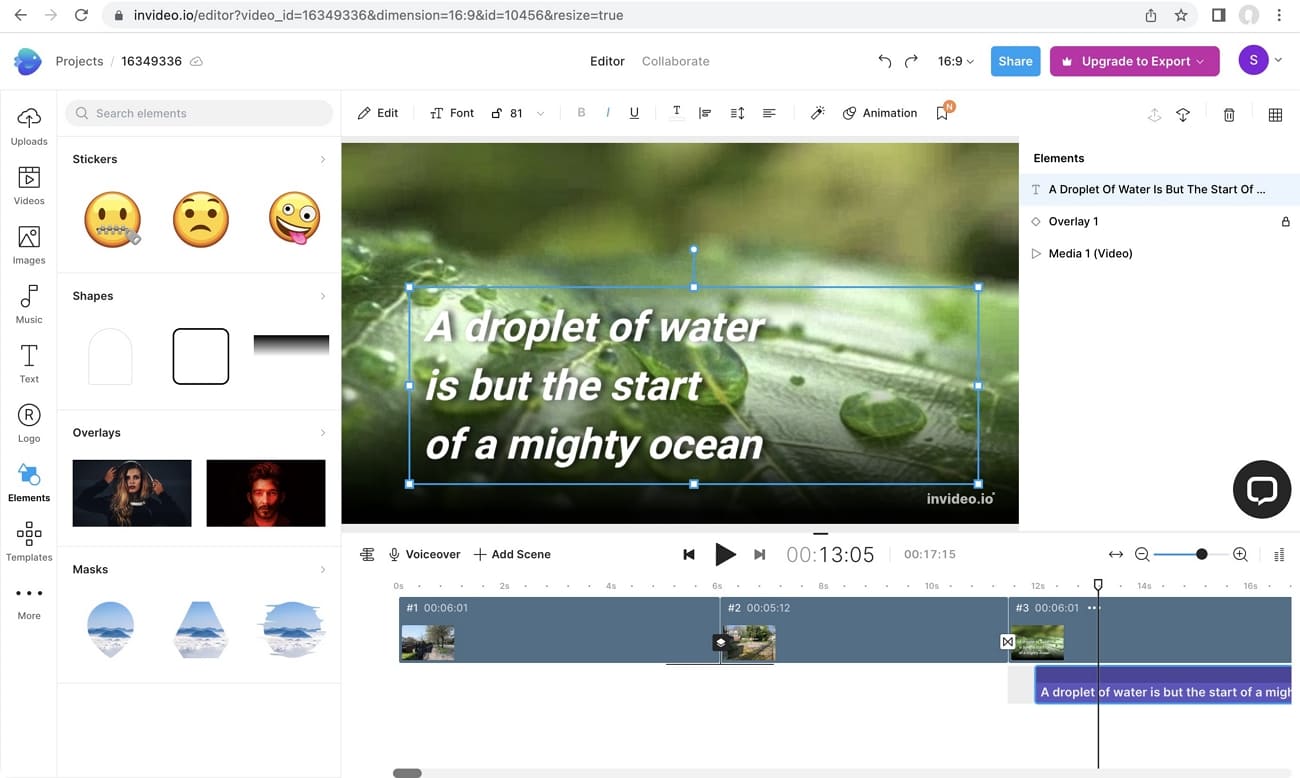 editor de vídeo do InVideo