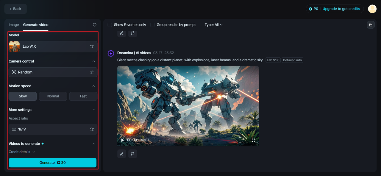 Hasilkan video Anda