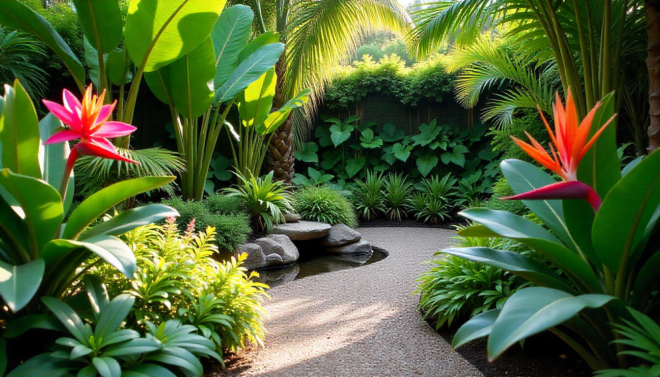 Tropical oasis garden design