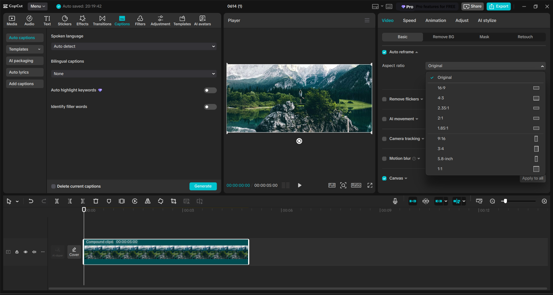 Interface of the CapCut desktop video editor - a user-friendly and free video resizer