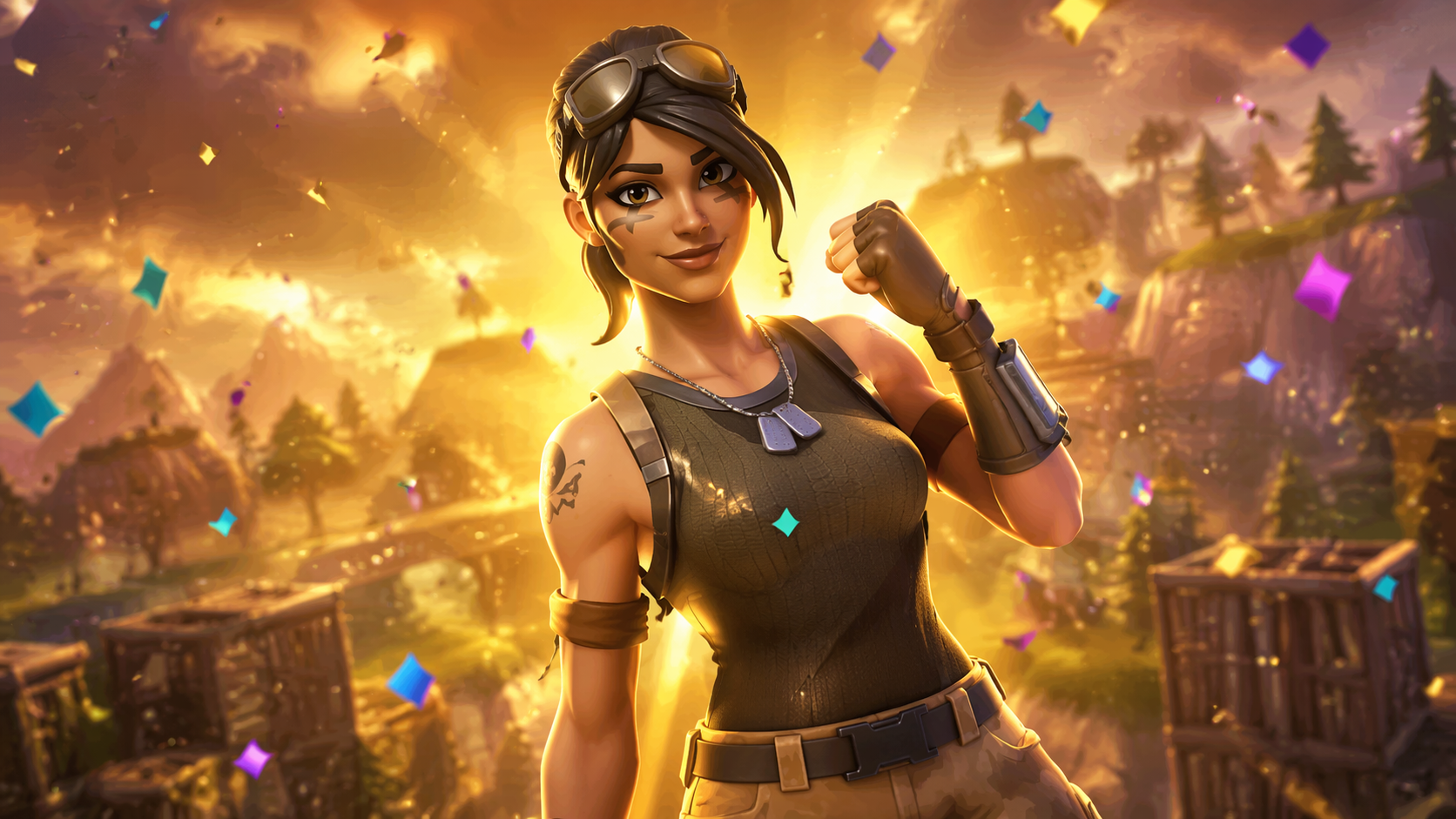 Dreamina fortnite filter prompt example 6: Victory glow portrait