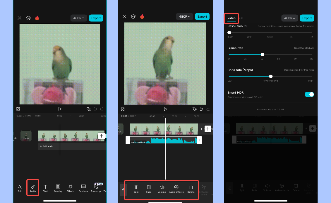 Add songs to GIFs using the CapCut mobile app