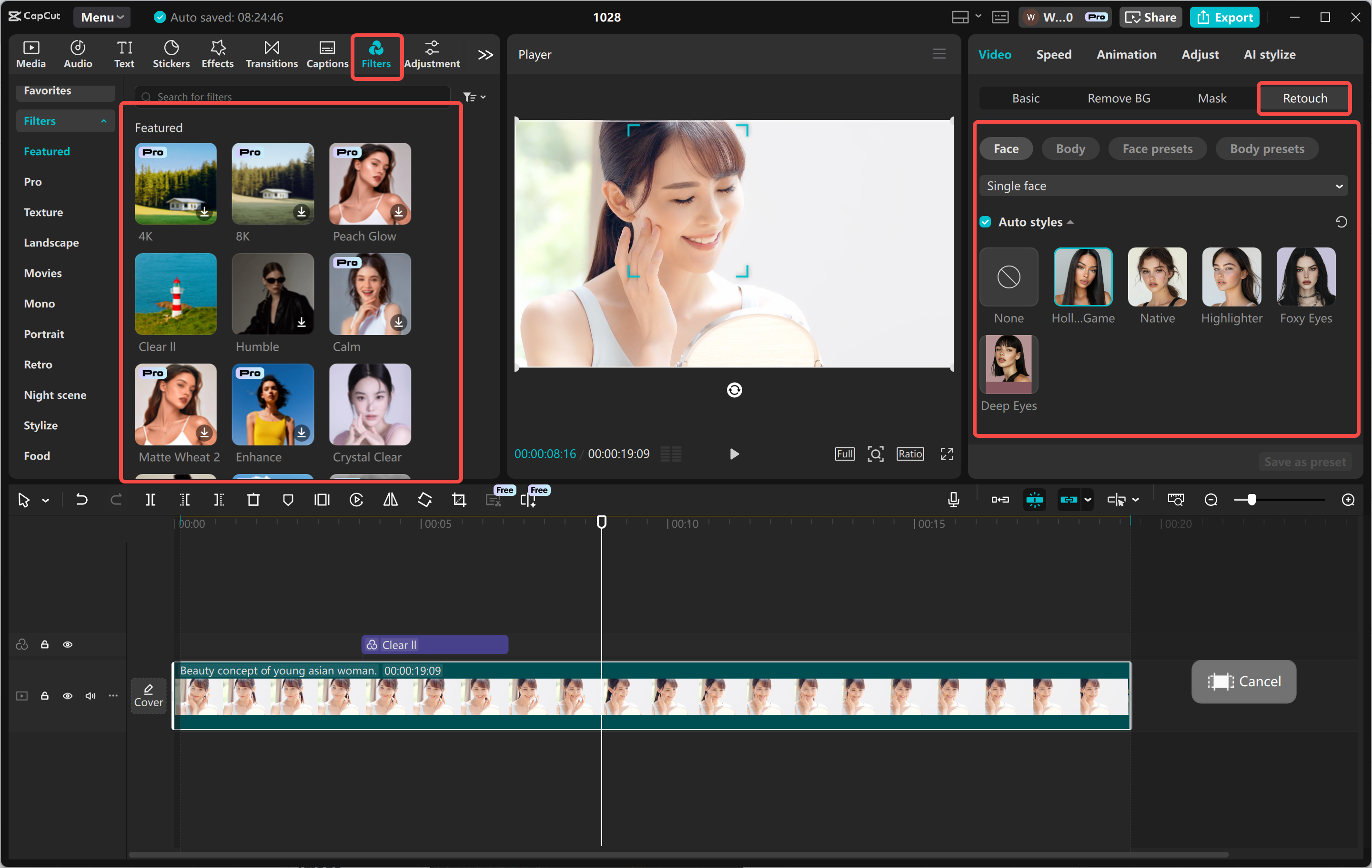 Modifica di una foto nell' CapCut editor video desktop
