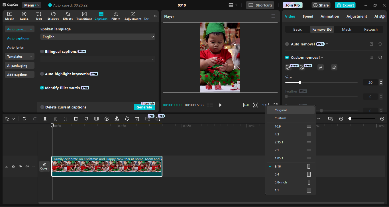 Interface of CapCut desktop video editor - Reliable software to edit TikTok videos