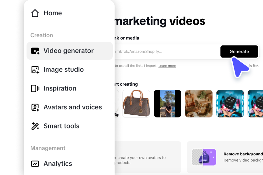 Greifen Sie auf den Video-Generator zu.