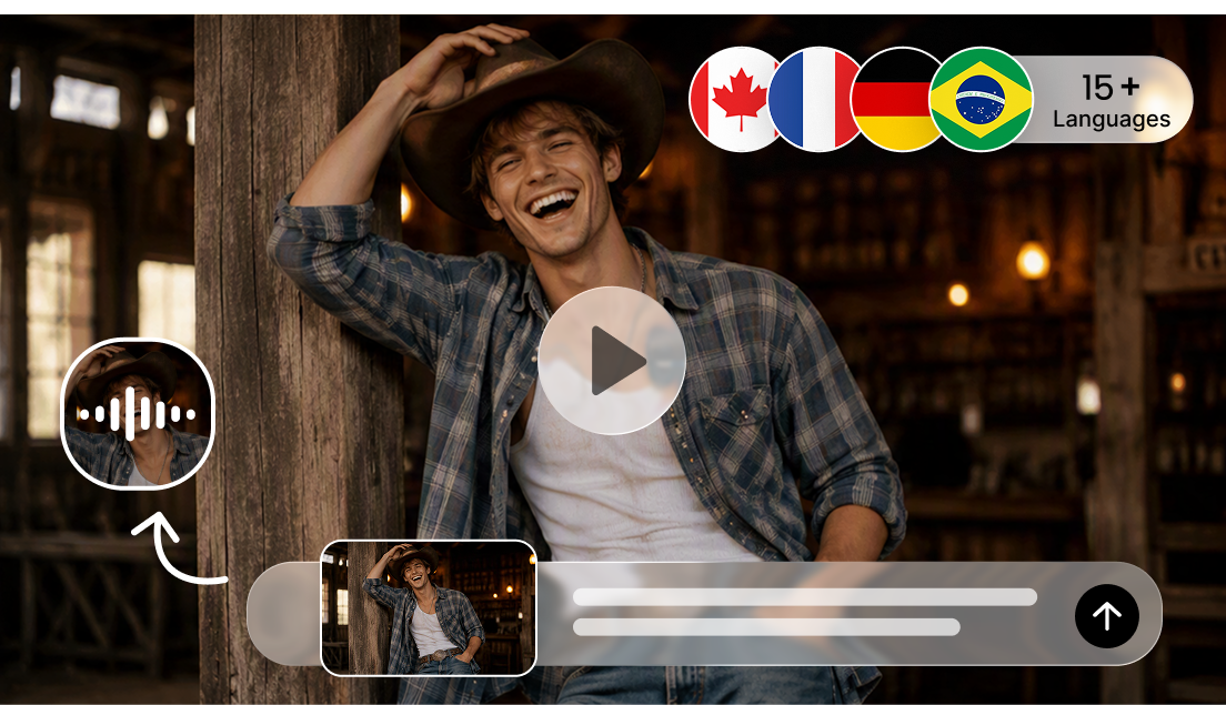 Dub video tự nhiên sang hơn 15 ngôn ngữ được hỗ trợ