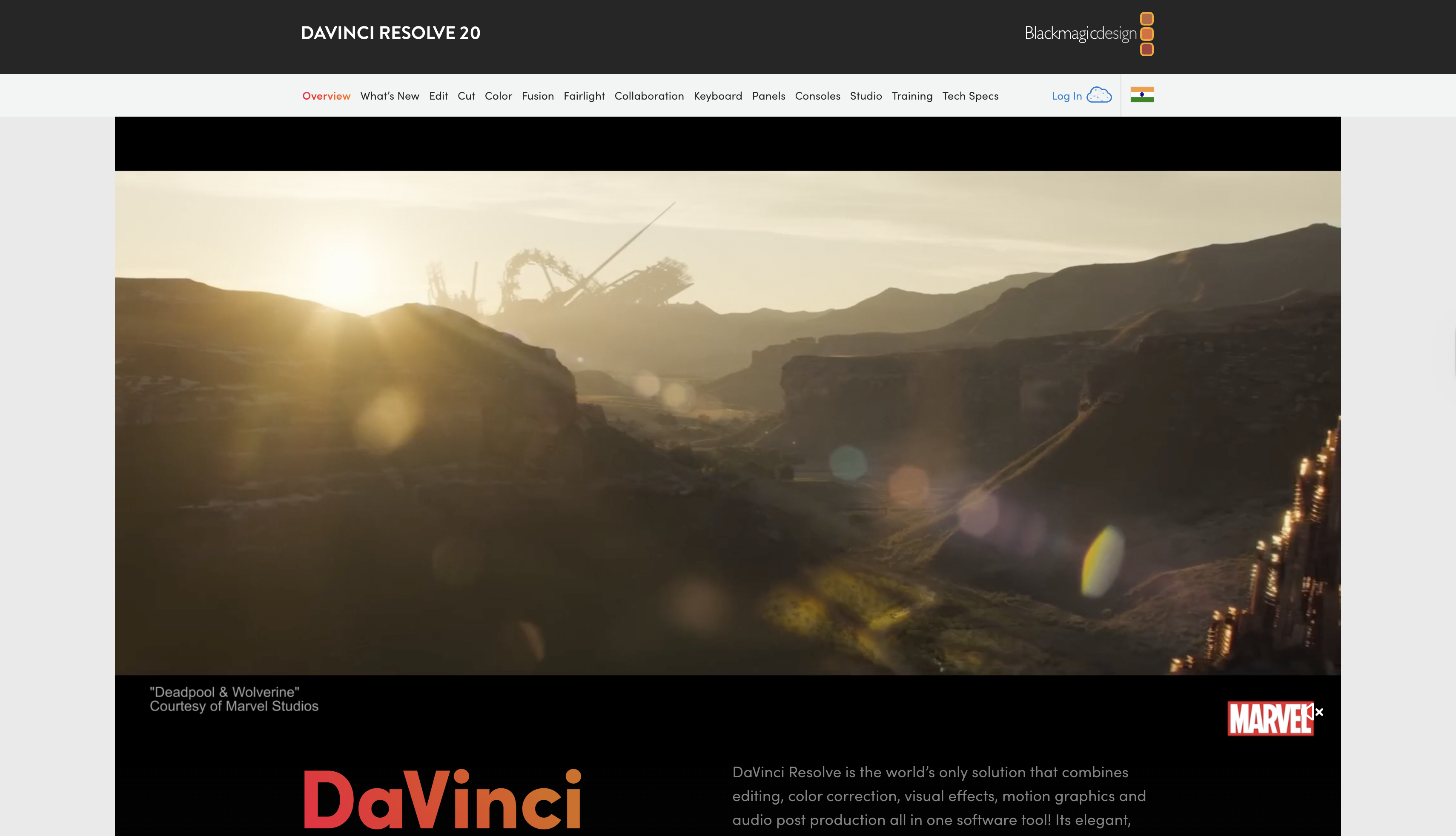 DaVinci Resolve arayüzü