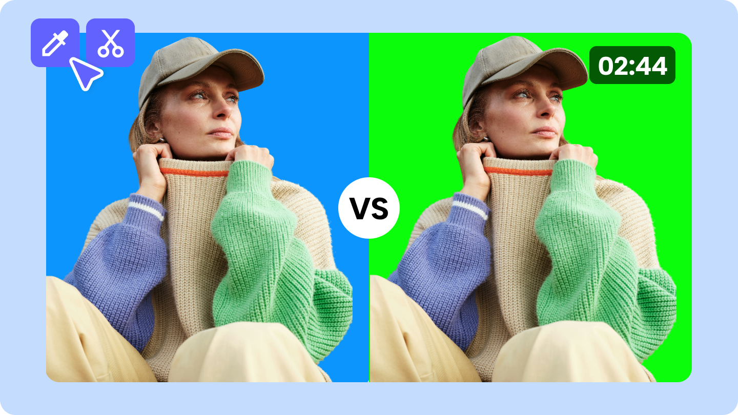 Tela azul vs verde