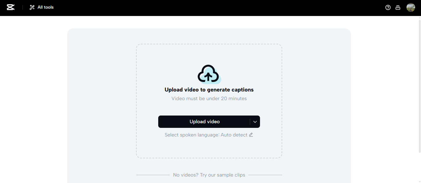 CapCut Web's AI subtitle translator