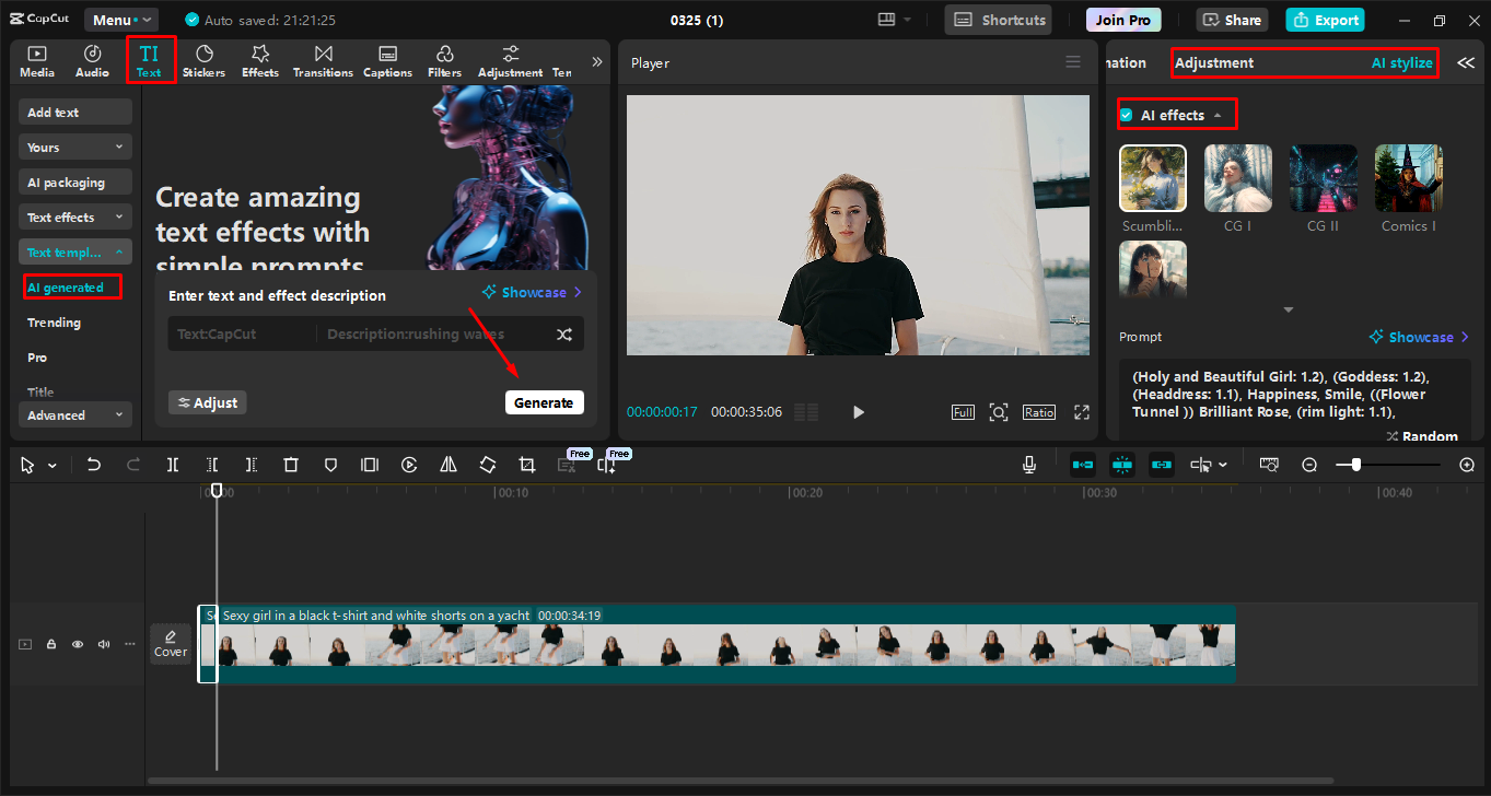 Adjusting and enhancing images with the CapCut desktop video editor