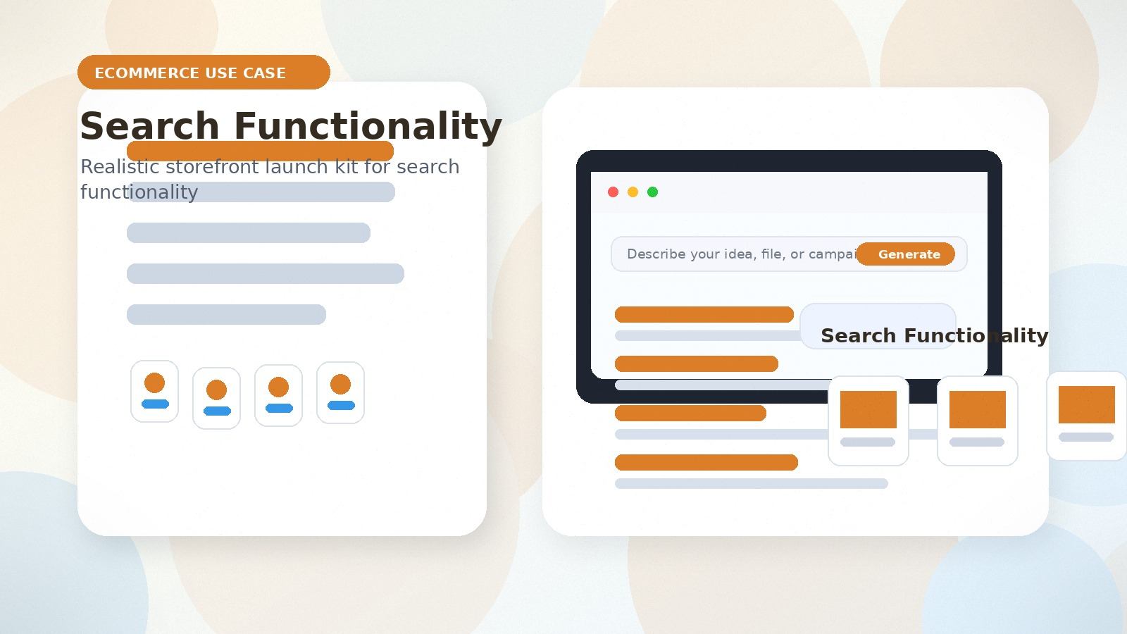 Search Functionality realistic ecommerce use case visual for search functionality