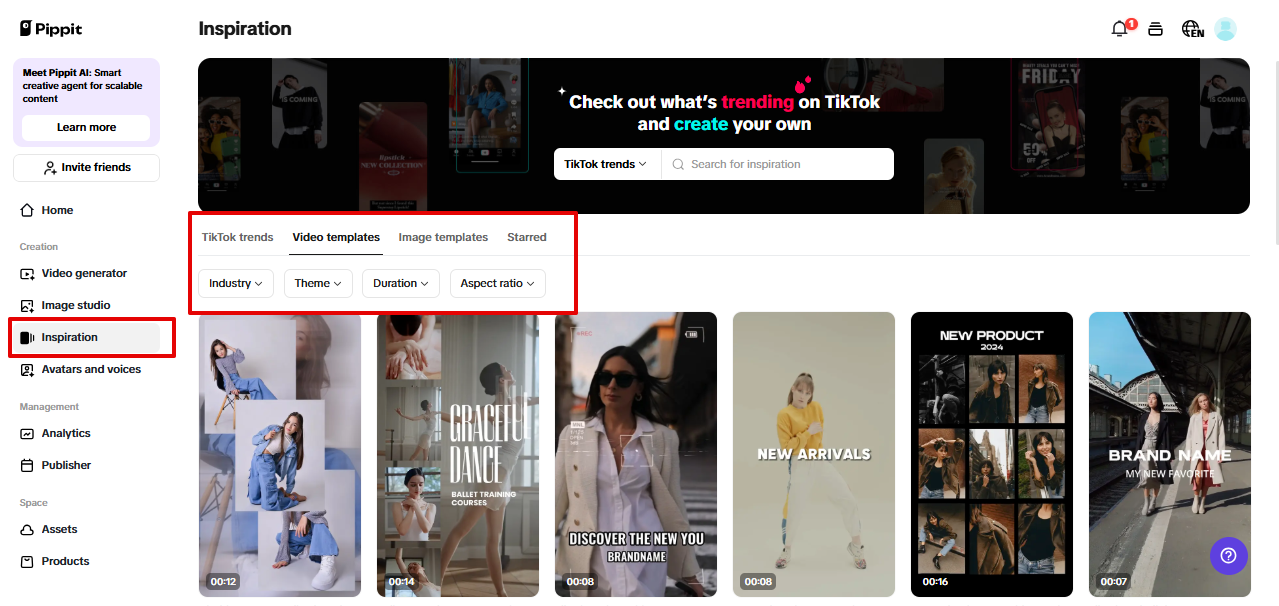Pippit pre-cleared assets