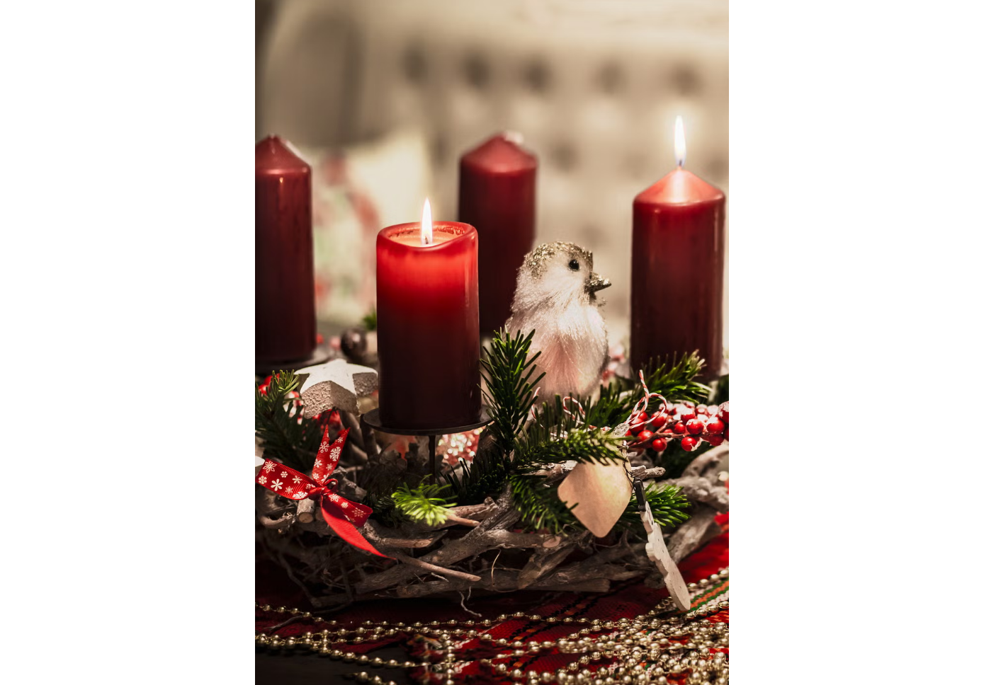 Candles and prayers for Christmas Eve