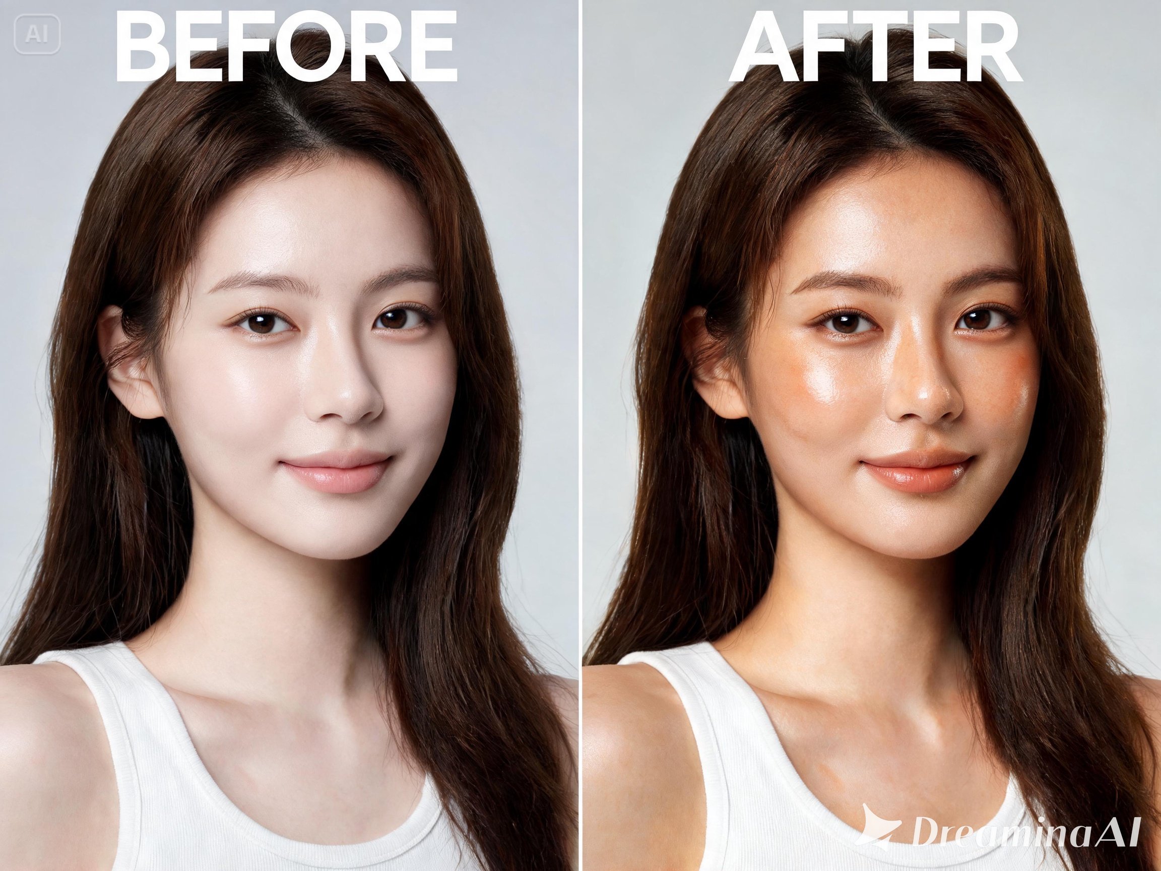 Studio portrait comparison (clean editorial style)